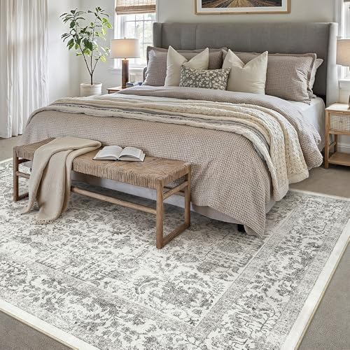 PureCozy Black Area Rug 8x10 Vintage Floral - Image 3