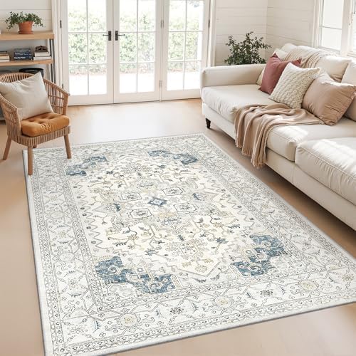 befbee Area Rugs for Living Room 3x5, Boho Non Slip Low Pile Carpet by Befbee