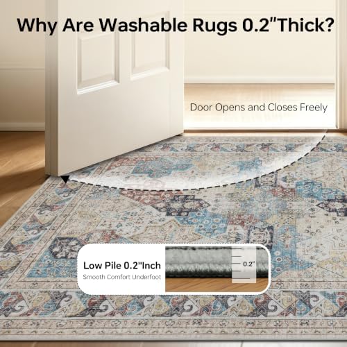 RCTJHOME Moroccan Washable Rugs 5x7, Vintage Rugs for Living Room Bedroom - Image 6