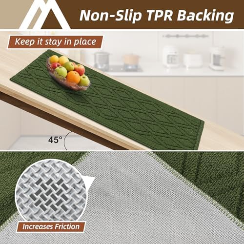 COSY HOMEER Kitchen Rugs Sets of 2 Non-Slip Washable,60x24Inch/35X24Inch - Image 4
