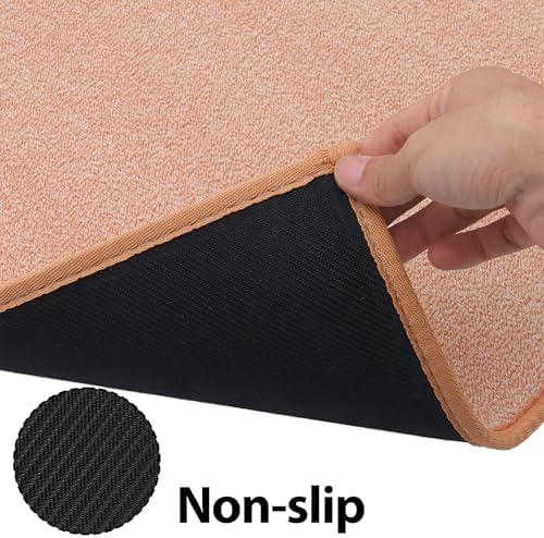 Runner Rug with Non Slip Rubber Backing 2' * 6', Washable Soft Floor Carpet for Kitchen, Hallway, Entryway Indoor, Bedroom, Laundry, Low Pile Area Rugs, Solid Color with Pointillism Style, Camel - Image 4