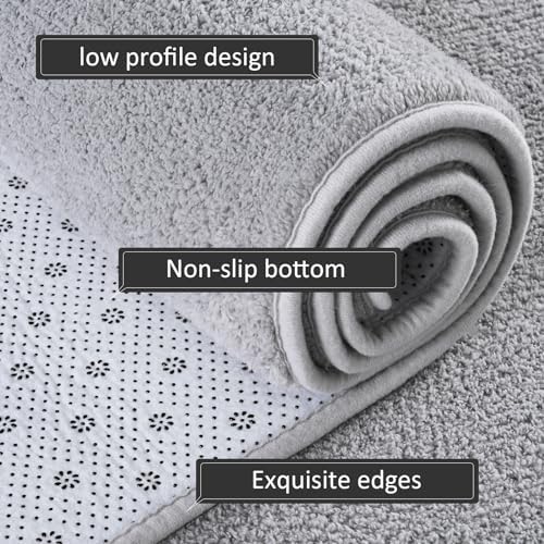 AROGAN Small Area Rugs for Bedroom, 2×4 Non Slip Runner Rug, Grey - Image 3