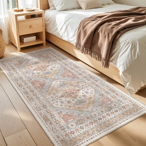 zesthome 3x6 Runner Rug Non Slip,Washable Hallway Runner Rug,Orange - Image 5
