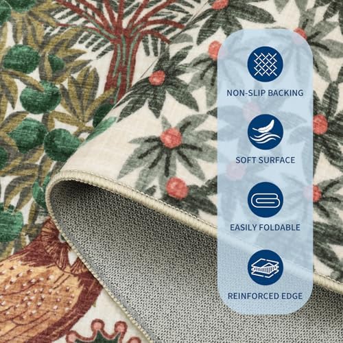 GarveeHome 6x9 Area Rug Jungle Beige Washable Rugs for Living Room Bedroom, Soft Low Pile Non Slip Accent Floor Mat Animal Print Tiger Throw Rug Indoor Carpet Dining Room Playroom - Image 5