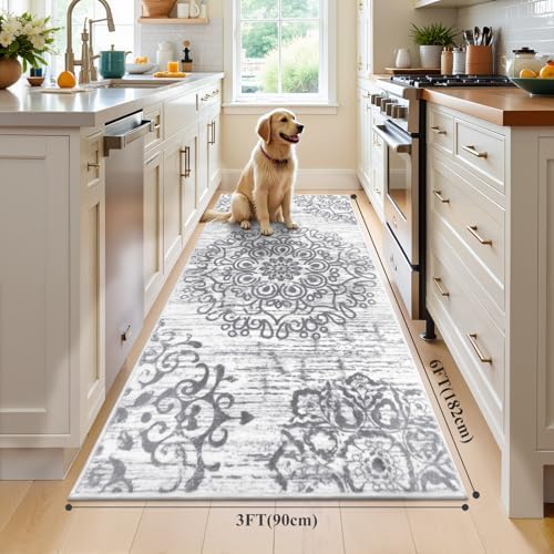 HEBE Hallway Runner Rug 3'x6', Washable Non Slip Kitchen Rug Runner - Image 2
