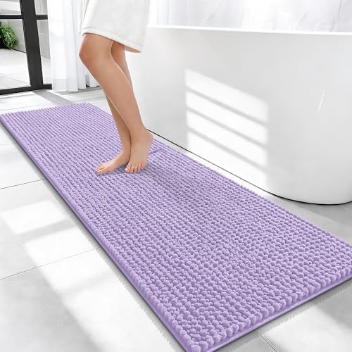 OLANLY Thick Chenille Bathroom Runner Rugs Mats 59x20, Lavender by OLANLY