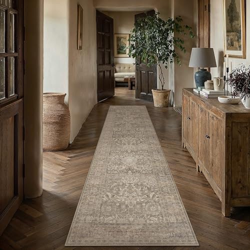 HUGEAR Hallway Runner Rugs 3x8 Light Brown Vintage Rug - Image 2