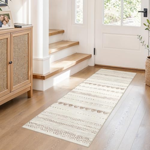 Nakagishi Boho 2x6 Runner Rug Machine Washable Rugs Non Slip Beige/Brown by NakagishiAreaRug