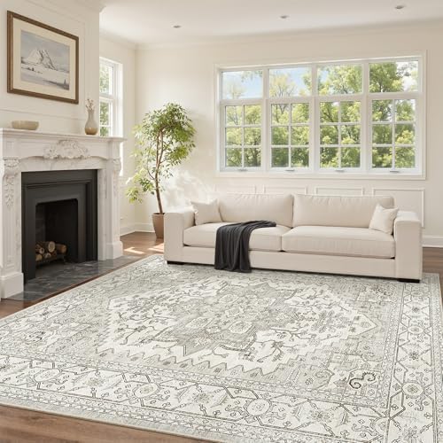 befbee Machine Washable Area Rug 5x8, Neutral Beige Carpet for Living Room - Image 2