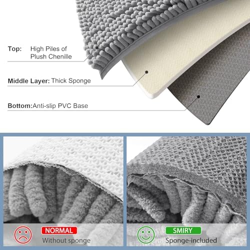 Smiry Bathroom Rugs 32X20, Luxury Chenille Extra Soft Absorbent Bath Mat - Image 5