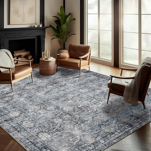 CHAMPLANT Washable Area Rug 10'x14' Boho Design Non-Shedding Easy Care Ideal for High Traffic Areas in Living Room Bedroom Office Coffee Table Kitchen Large Carpet by CHAMPLANT