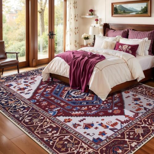 SERISSA 5x7 Washable Non Slip Boho Area Rug for Living Room - Image 3
