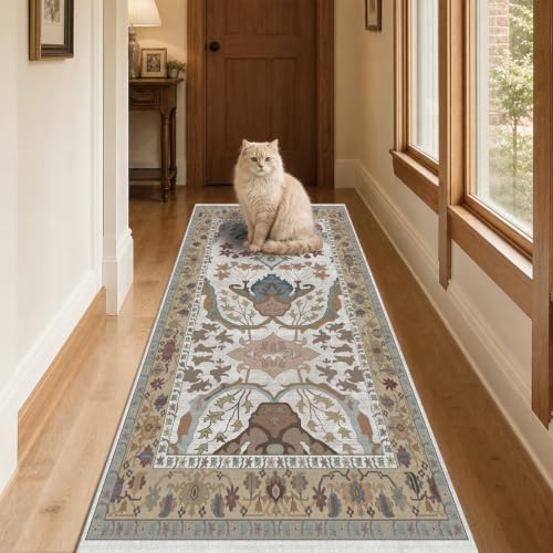 Runner Rug for Entryway 2x6 Washable Floral Rug - Image 6