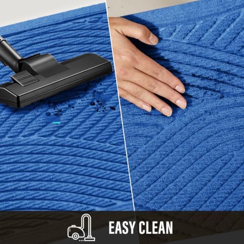 HIYARD Sturdy Front Door Mat, Absorbent Muddy Dirt Resist Welcome Door Mats Outdoor Indoor, Stain and Fade Resistant, Non-Slip Backing Entry Mat Low Profile Doormat for Entryway, 29×17, Royal Blue - Image 7