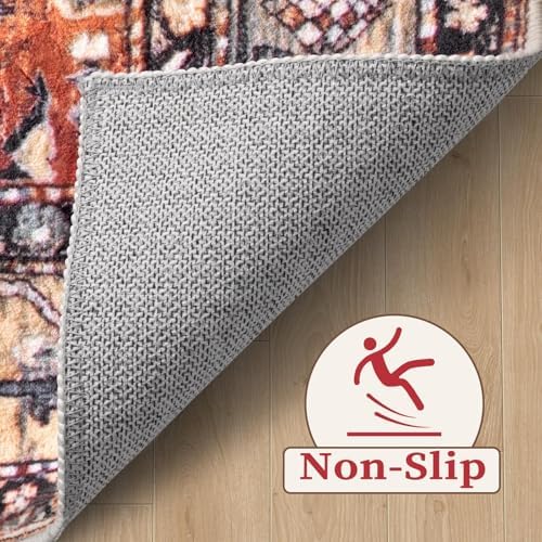 SERISSA 4ft Washable Non Slip Round Boho Area Rug for Bedroom - Image 4