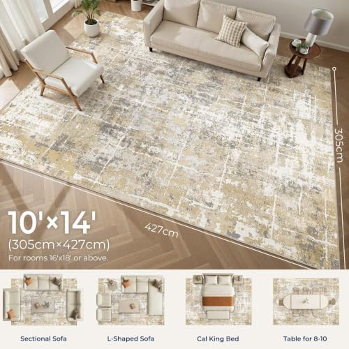 DMOYEST Area Rug Living Room Rugs 10x14 Washable Abstract Carpet - Image 2