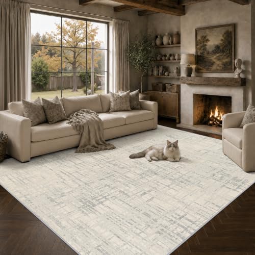 6x9 Area Rugs Living Room: Washable Vintage Floral Rug for Bedroom by Unknown