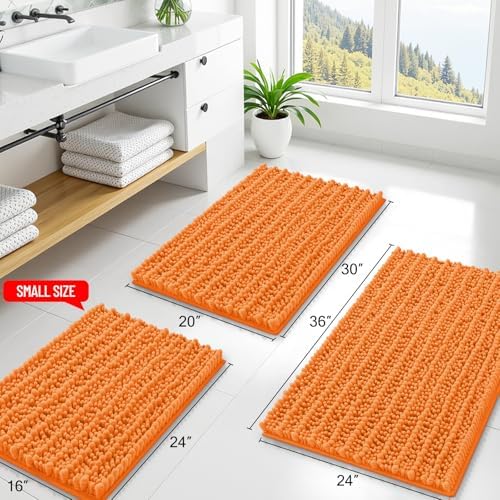 Smiry Bathroom Rugs 24X16, Extra Soft Rubber Backing Chenille Bath Mats - Image 2