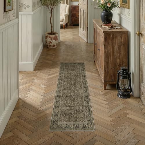 2x6 Taupe Brown Vintage Runner Rug - Image 2