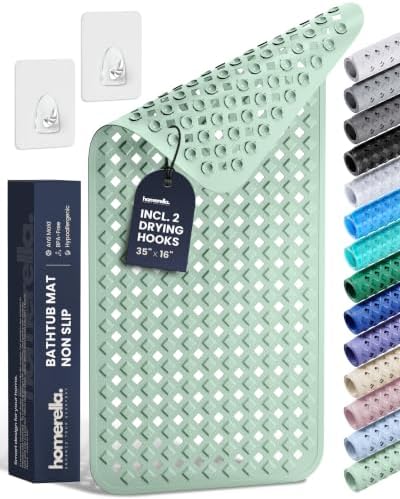 homerella Bathtub Mat Non Slip 35x16 Shower Mat Non Slip Anti Mold BPA Free by Homerella