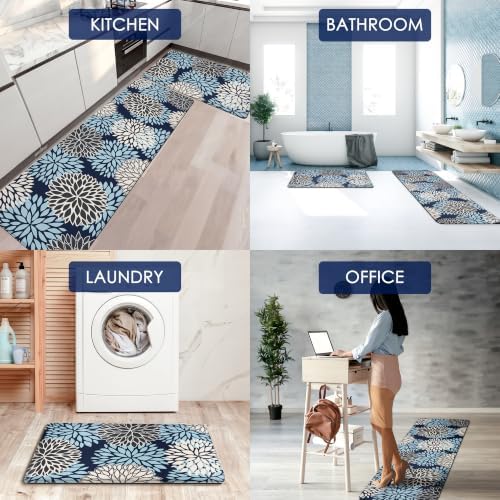 Cushioned Anti-Fatigue Kitchen Mats for Floor – Non-Slip Waterproof Memory Foam Runner, Extra Wide & Long, Comfortable Standing Mat for Kitchen, Sink, Office, Laundry, Navy Blue - Image 6