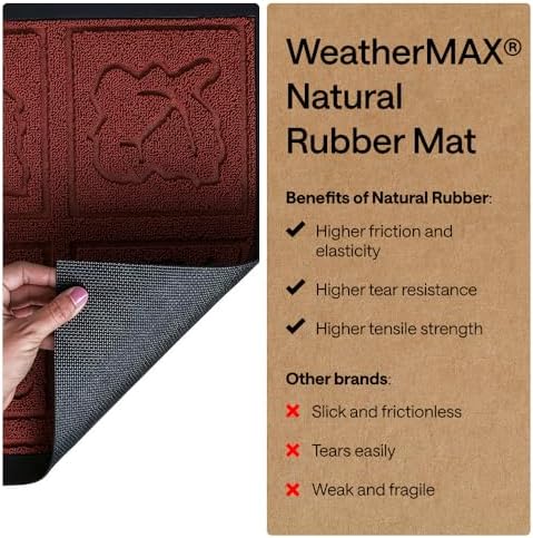 GORILLA GRIP WeatherMAX Door Mat, Indoor Outdoor, 35x23, Burgundy Leaves - Image 6