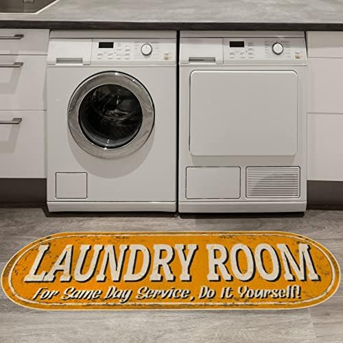 Ottomanson 20" x 59" Oval Laundry Room Rug - Non-Slip Mat for Laundry & Mudroom - Durable, Stain-Resistant, and Easy to Clean Perfect for High-Traffic Areas - Runner Rug for Entryway Bathroom, Yellow by Ottomanson