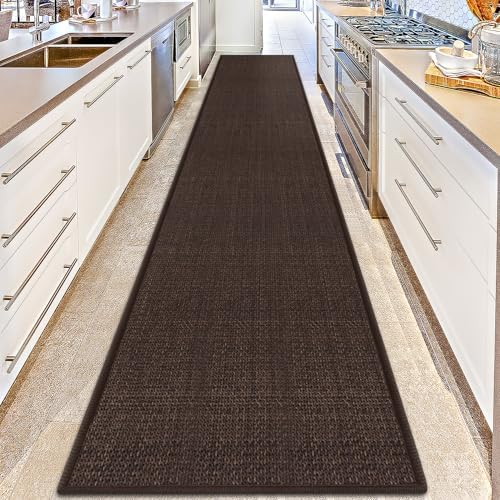 GOYLSER Entry Runner Rugs for Inside House, Long Jute Hallway Runner Rug Non Slip, 2x15 Water Absorbent Rug for Laundry Room Floor Mat by GOYLSER
