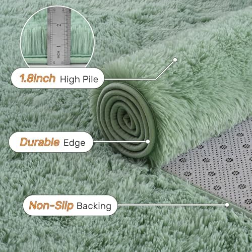 4x6 Rug Sage Green Area Rugs for Nursery Bedroom, Plush Soft Grass Fluffy Living Room Carpet for Kids Teens Home Decor Aesthetic - Image 5