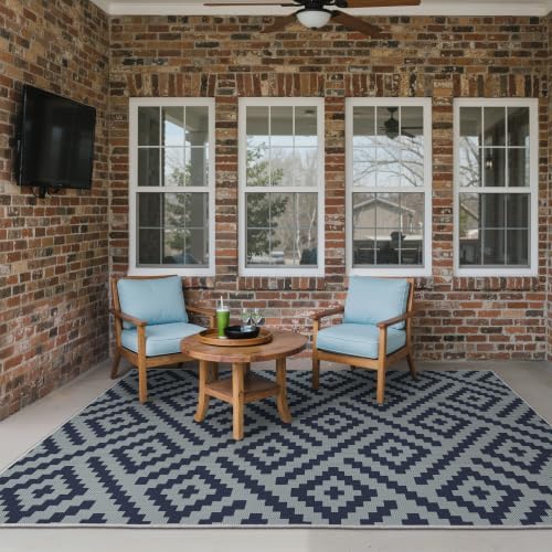 GENIMO Outdoor Rug, Waterproof Plastic Rugs for Patio, 6'x9' Cloud Blue - Image 7