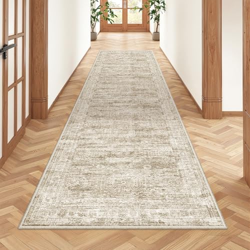 2x8 Runner Rug Non Slip,Washable Hallway Runner Rug,Brown by Restydon