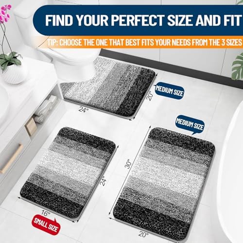 OLANLY Small Bathroom Rugs 30x18, Extra Soft Absorbent Microfiber Bath Rugs - Image 2