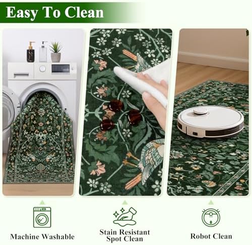 HEBE Hallway Runner Rug 2'x8', Washable Non Slip Kitchen Rug Runner - Image 4