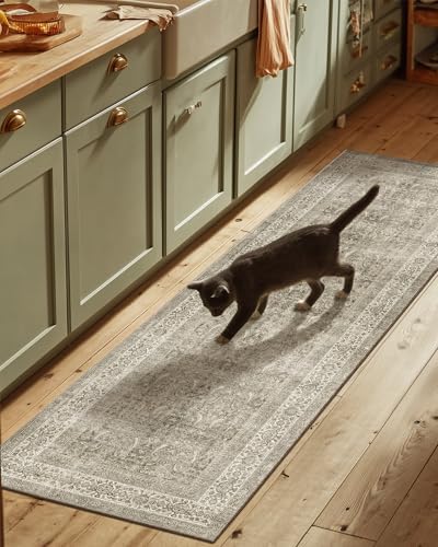 Washable Runners for Hallways Kitchen Rug: 2'6"x8' Runner Rugs Stain Resistant Non Slip Low Pile Soft Carpet Runners for Hallways Bedroom Entryway Indoor Beside Bathroom Laundry Room by palohom