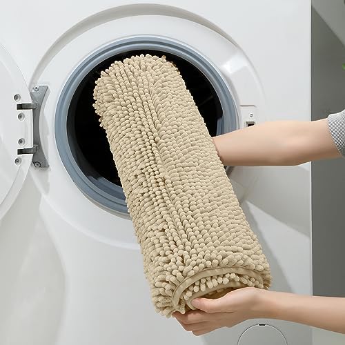 HOMEIDEAS Bathroom Rugs Set of 3, Super Soft Absorbent Chenille Bath Rugs - Image 6