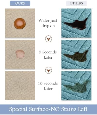 MontVoo-Bath Mat Rug Long Non Slip Super Absorbent Bathroom Runner Stain Resistant Quick Dry Thin Bathroom Mat Fit Under Door-17"x50",Beige - Image 3