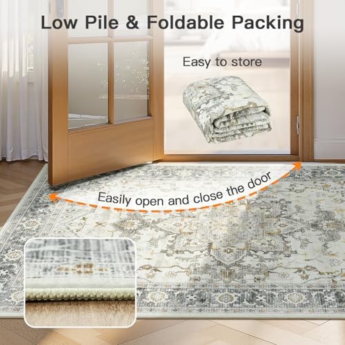 Lofus 6x9 Taupe Grey Rugs for Bedroom Living Room, Vintage Boho Carpet - Image 6