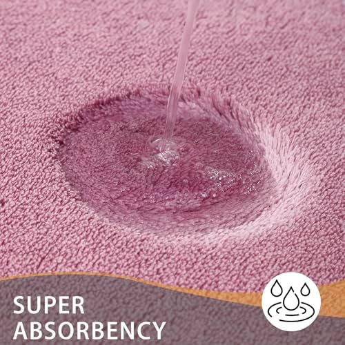 MINIDEAR Toilet Rugs 24x20 - U Shaped Pink Thick Memory Foam Contour Rugs,Ultra Soft & Plush Fluffy, Non-Slip, Quick Dry, Absorbent Washable Floor Microfiber Mat for Home Decor Accessories - Image 4