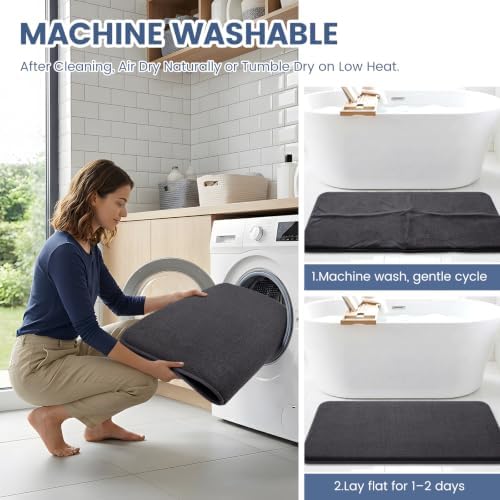 Smiry Memory Foam Bath Mat 36x24, Extra Soft Absorbent Bathroom Rugs - Image 6