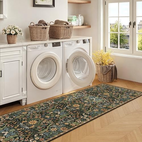3x7 Floral Runner Rug for Kitchen Washable Hallway Runner Rug - Image 4
