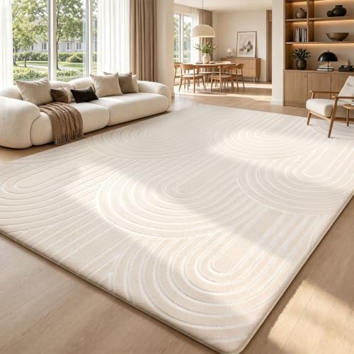 Sour Lemon Area Rugs 9x12 Living Room Bedroom, Large Carpet Rug White by SourLemon