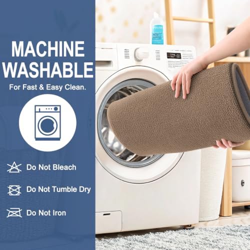 OLANLY Memory Foam Bathroom Runner Rugs 47x20, Absorbent Long Mat, Mocha - Image 6