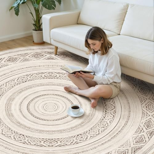 cotiled 8x8 Round Rug 8ft Circle Living Room Boho Area Rugs - Image 5