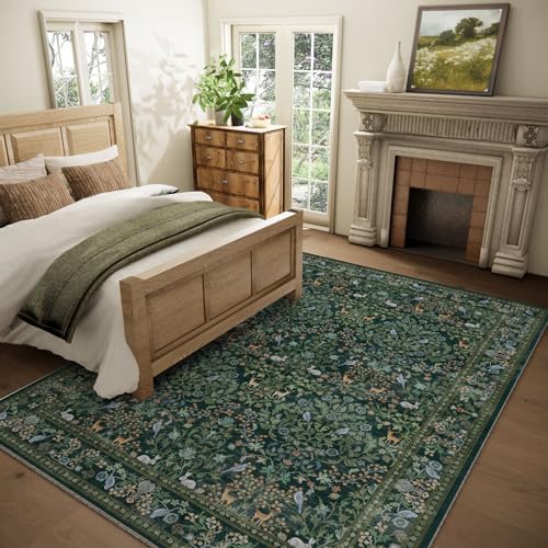 Washable Area Rugs for Living Room: 6x9 Rugs for Bedroom Stain Resistant Non Slip Low Pile Lightweight Soft Carpets for Bedroom Kitchen Dining Room Nursery Kids Room Farmhouse Home Office - Image 2