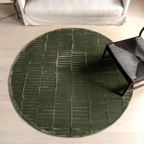 nuLOOM Kailani Green Geometric Washable Area Rug, 6' by nuLOOM
