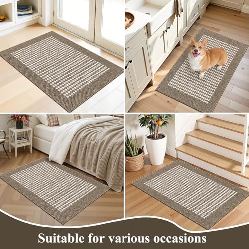 Ileading Indoor Door Mat 2x3ft, Absorbent Muddy Mats for Dogs, Low-Profile Entrance Welcome Mat with Non-Slip Rubber Backing, Washable Runner Carpet for Hallway,Entryway,Kitchen(Brown) - Image 7