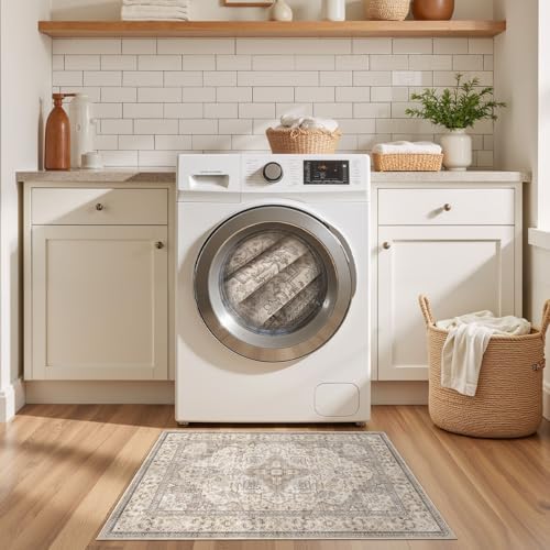 EIEIHOUSE 2x3 Area Rug Washable Vintage Rugs for Living Room Brown/Multi - Image 4
