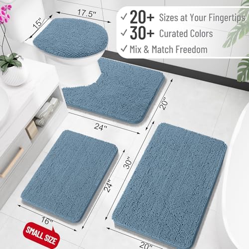 OLANLY Small Bathroom Rugs 24x16, Extra Soft Absorbent Chenille Bath Rugs - Image 2