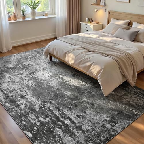 Ompaa Living Room Rug 5x7 Black Area Rug Machine Washable Boho Carpet Non Slip Abstract Vintage Indoor Large Rugs for Bedroom, Classroom, College Dorm, Farmhouse, Dining Room, Kids Playroom by OmpaaHomeDecor