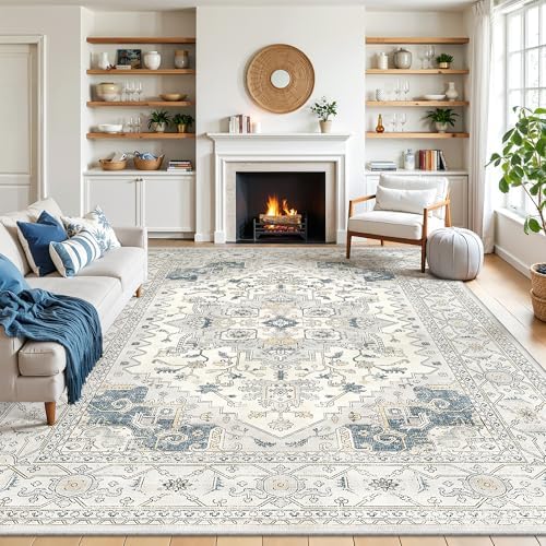 befbee Washable Area Rug 8x10, Stain Resistant Neutral Rugs for Living Room by Befbee